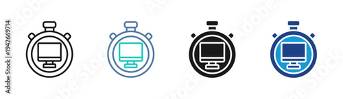 Performance Monitoring icon set multiple style collection