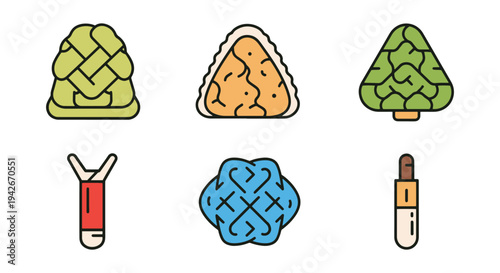 Khanom Krok Line art vector modern abstract concept illustration