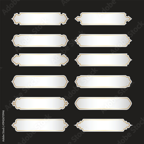 White Islamic Banner Text Box Vector Illustration