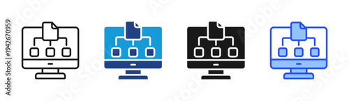 Code Structure icon set multiple style collection