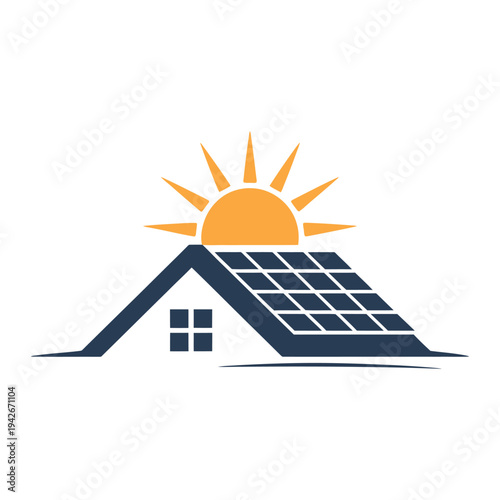 Sustainable home powered by solar energy under a bright sun