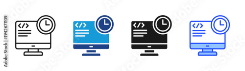 Development Schedule icon set multiple style collection