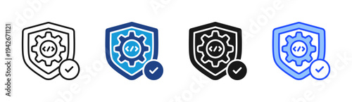 Security Protection icon set multiple style collection