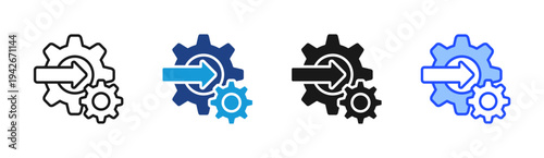 System Integration icon set multiple style collection