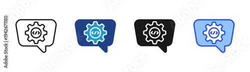 Developer Support icon set multiple style collection