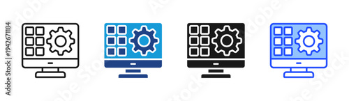 Application Development icon set multiple style collection
