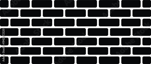 A simple black brick wall graphic on a white background
