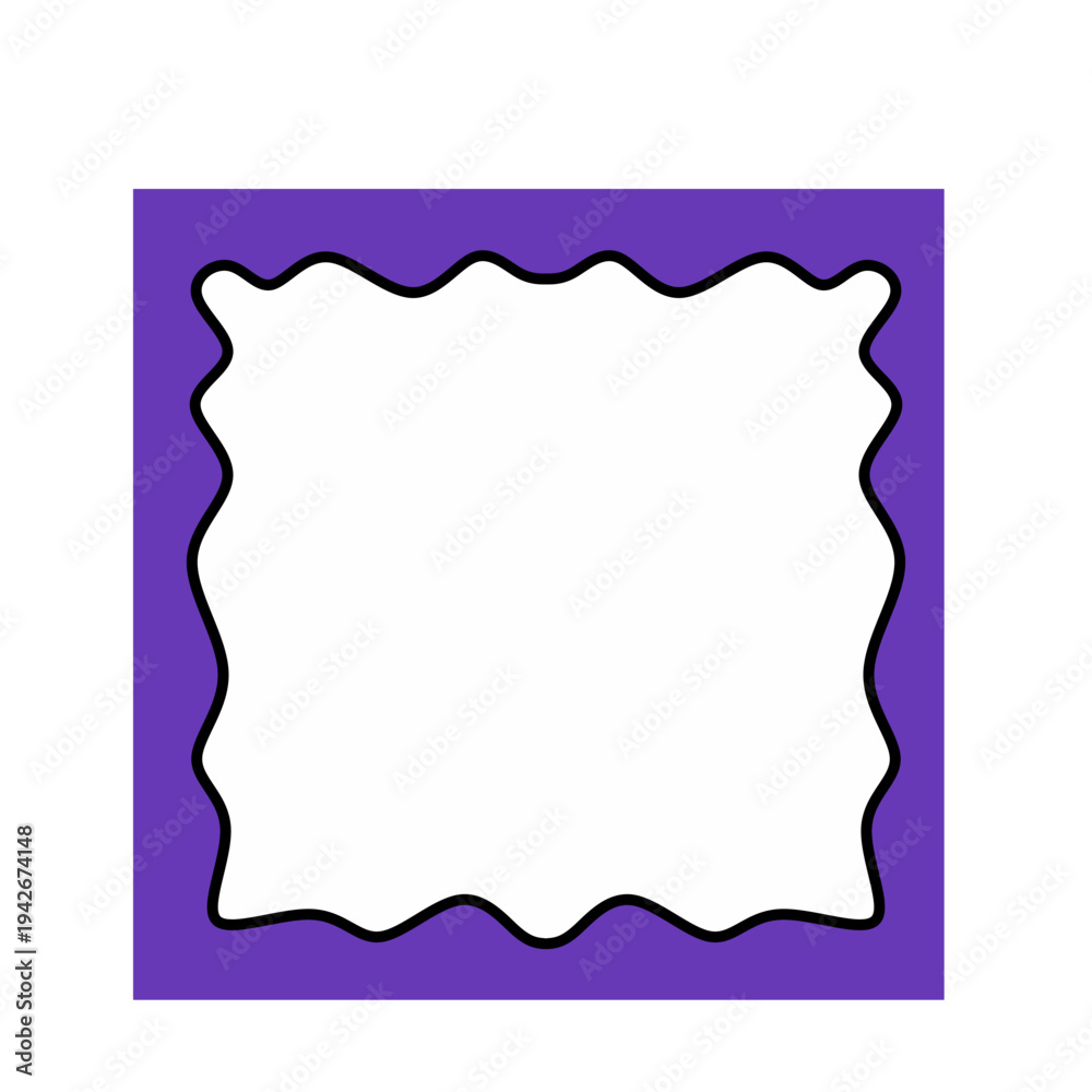 Obraz premium Rectangle Wavy Border Frame