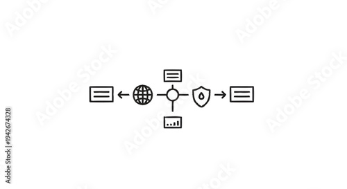 Network Security Diagram Illustrating Data Flow and Protection.