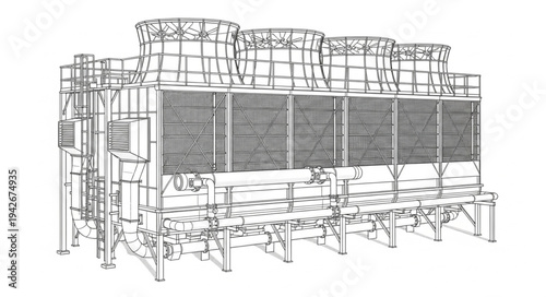 Detailed Architectural Building Design Illustration.