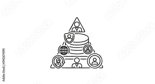 Organizational Hierarchy and Data Security Pyramid.