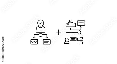 Organizational Chart and Workflow Process Icons.