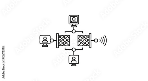 Networked Communication System with Multiple Users Connected.