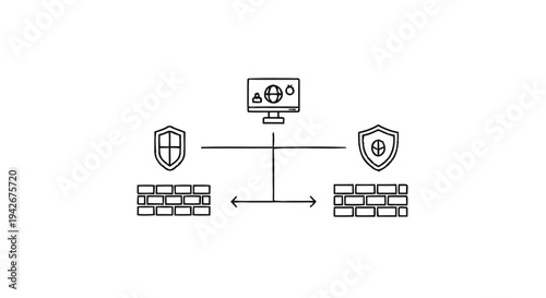 Network Security Firewall Protection Computer System.