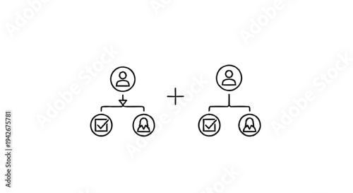 Organizational Chart Icons Showing Hierarchy and Team Structure.