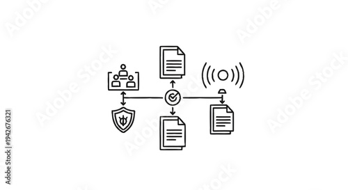 Networked Data Security and Collaboration System Diagram.