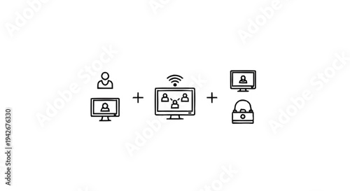 Online Meeting Security and Collaboration Concept.