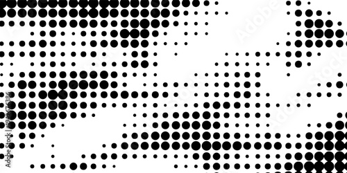 Black-white gradient halftone dots background. Pop art in vector illustration for your creative design