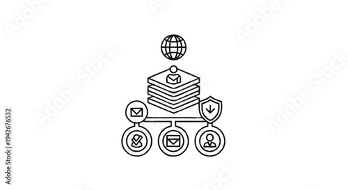 Networked Data Storage and Security System Icon.