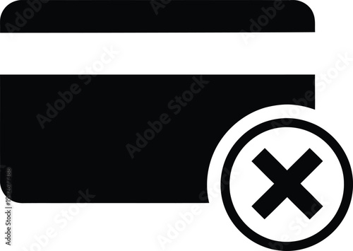 Credit card with a cancel mark