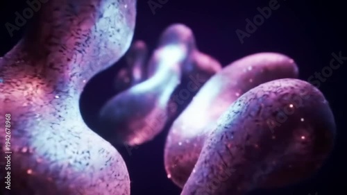 Microscopic view of abstract organic cellular structures in deep space.