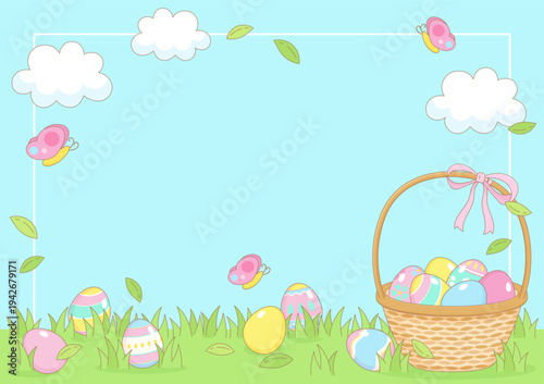 easter egg basket background 2