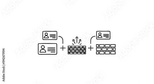 Network security concept with firewall and user access control.