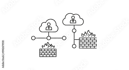 Network Security Firewalls Protecting Cloud Data and Users.