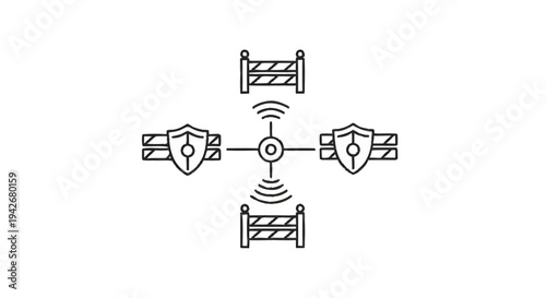 Network Security System with Digital Shields and Barriers.