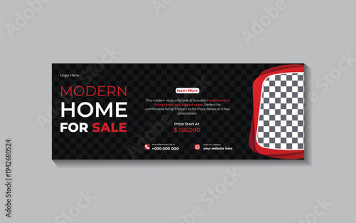 Real Estate Modern Home Facebook cover Template