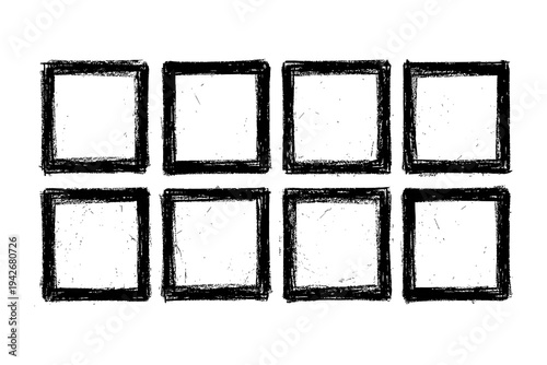 Grunge sketchy frame set for artistic borders in design projects