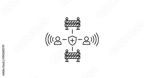 Network Security Shield Protecting People and Data.