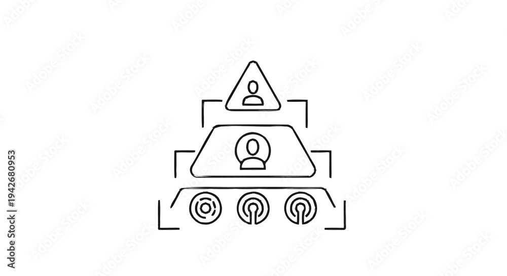 Fototapeta premium Organizational Hierarchy Chart Illustrating Management Structure.