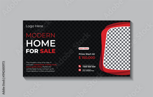 Real Estate Modern Home Facebook event cover Template
