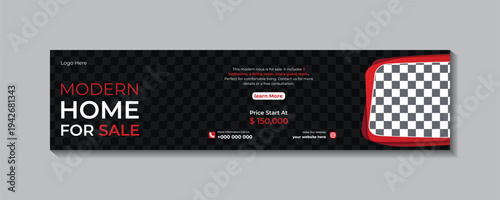 Real Estate Modern Home LinkedIn cover Template