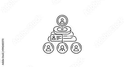 Organizational Chart Hierarchy Structure with People Icons.