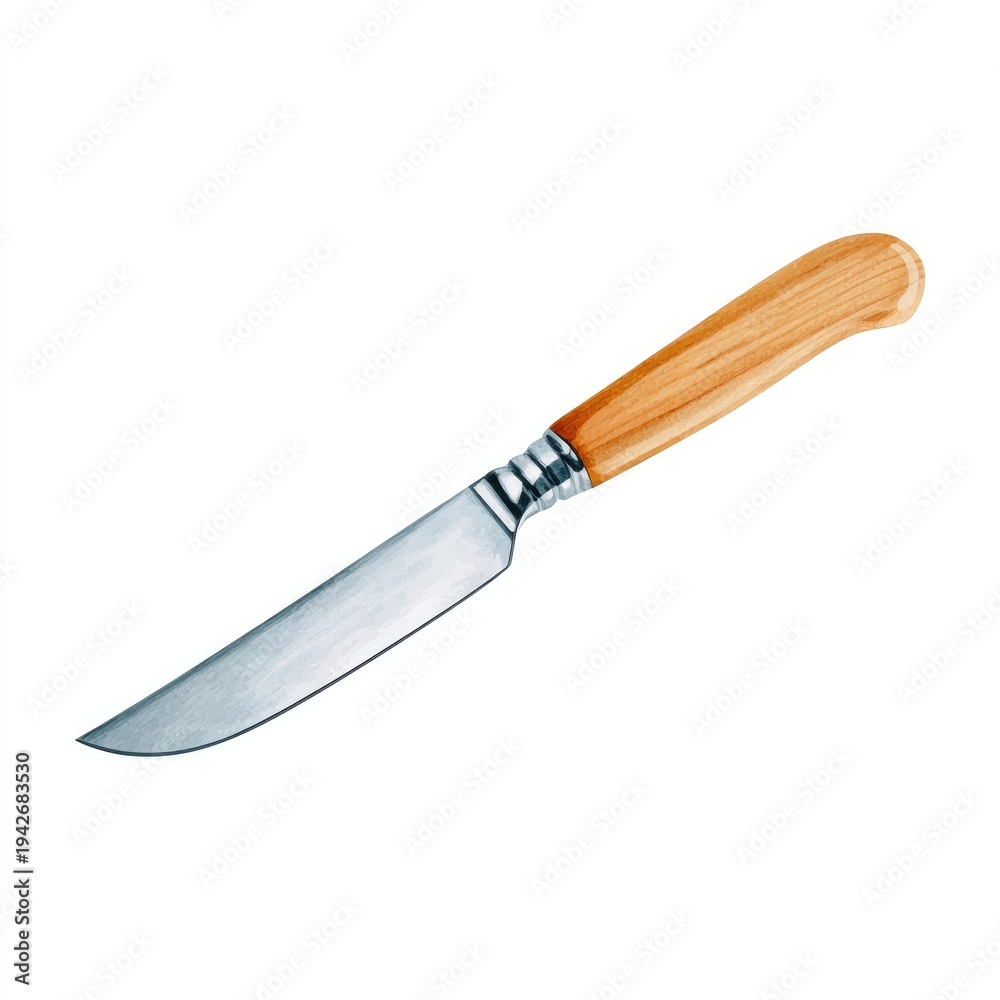 Fototapeta premium Whimsical watercolour painting knife clipart for creative projects and designs on white background