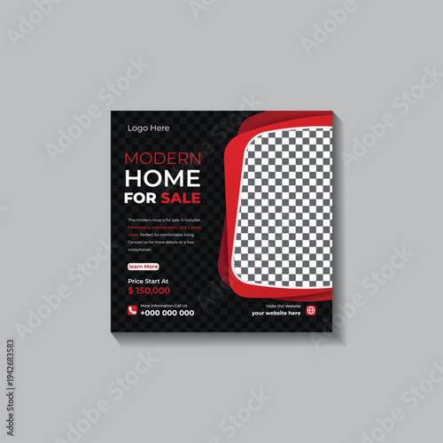 Real Estate Modern Home Pinterest board cover Template