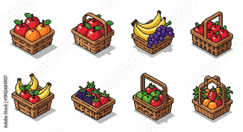 Fruit Baskets with Fresh Produce.