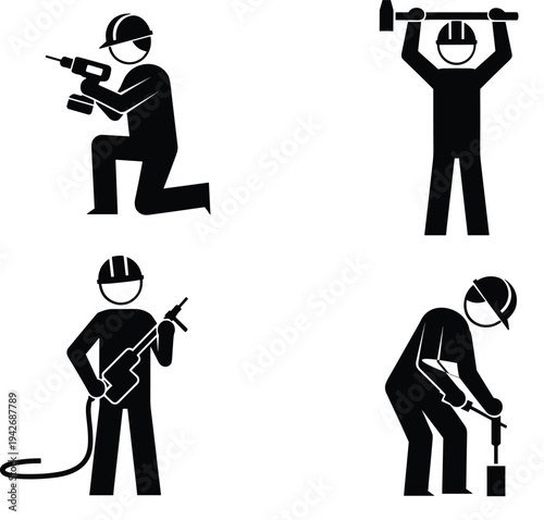 Urban construction site with tower cranes, steel reinforcements, scaffolding structure, forklifts vehicles,