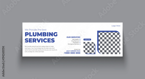 Plumbing Service Twitter header Template
