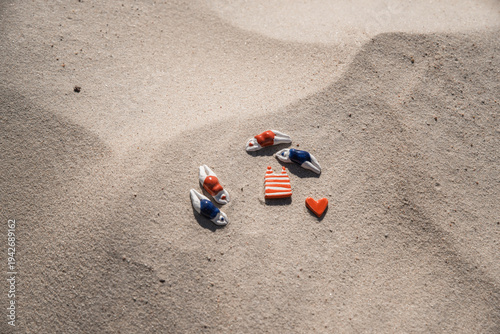Фотография brooch summer on the sand, summer handmade jewelry