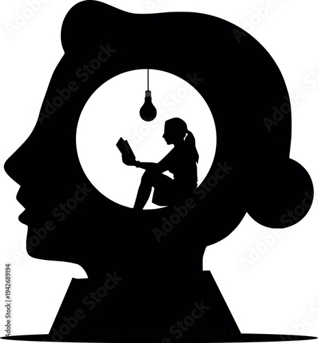 Black vector illustration of a man and woman silhouette with an umbrella and gun in a business art style