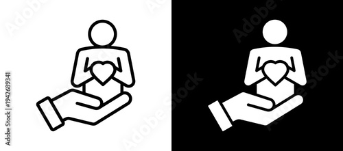 Self Care whiteblack icon