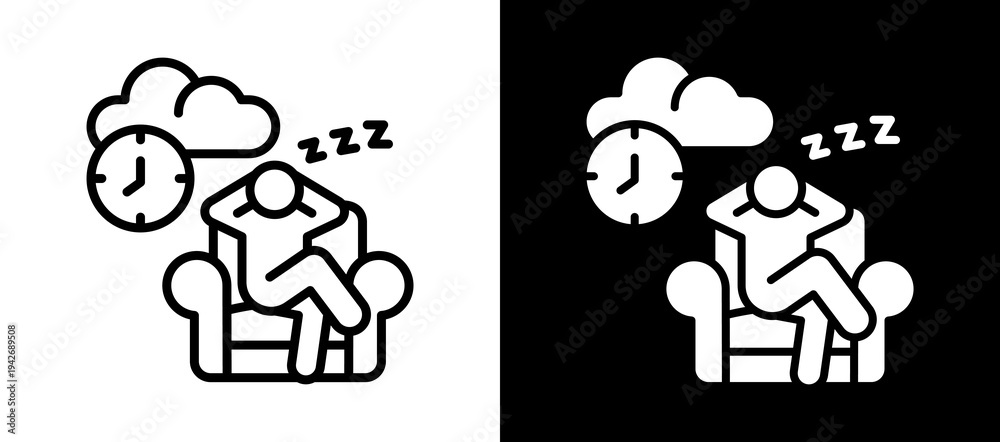 Fototapeta premium Restful Living whiteblack icon