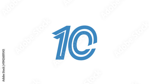 Blue Number 10 Logo Design.