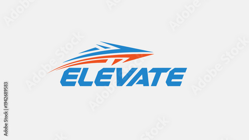 Elevate Logo with Abstract Dynamic Shape.
