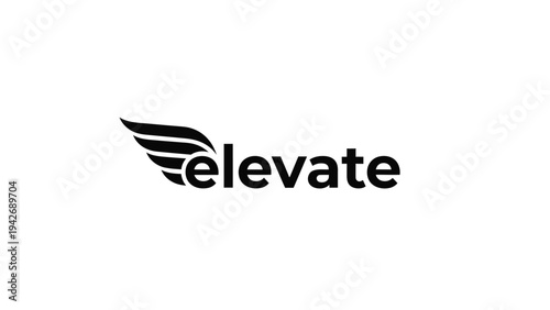 Elevate logo with wing symbol.