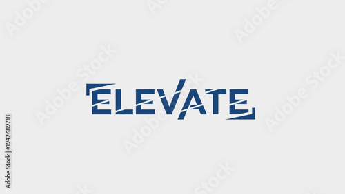 Elevate text logo with abstract fragmented design.