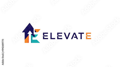 Elevate text logo with upward arrow and house icon.